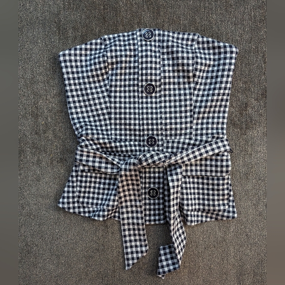Anthropologie Eva Franco Strapless Gingham Top Size XS NWT - Picture 3 of 8